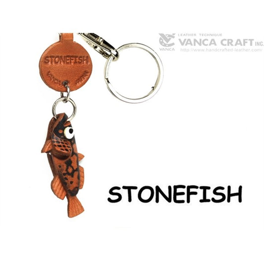 Stonefish Japanese Leather Keychains Fish