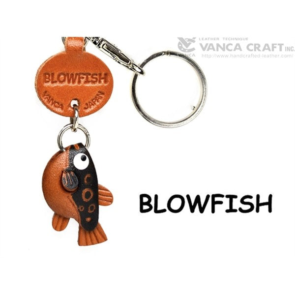 Globe/Blow/Puffer Fish Japanese Leather Keychains Fish