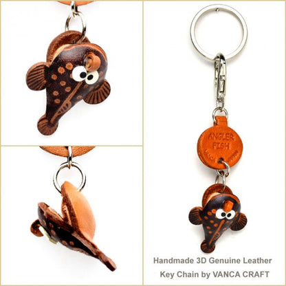 Angler fish Japanese Leather Keychains Fish