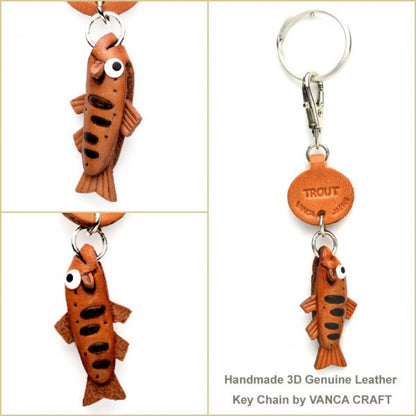 Trout Japanese Leather Keychains Fish