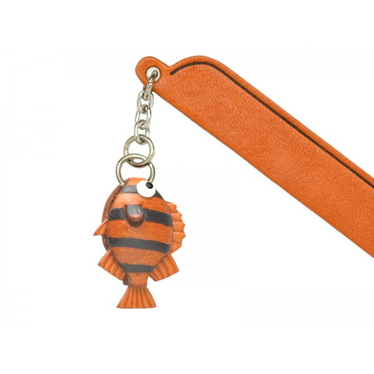 Striped Fish Leather Charm Bookmarker