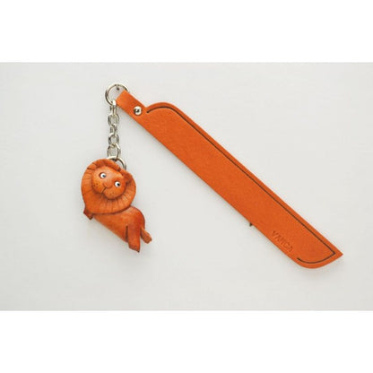 Lion Leather Charm Bookmarker