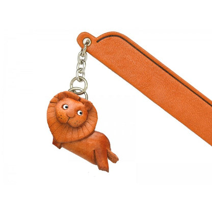 Lion Leather Charm Bookmarker