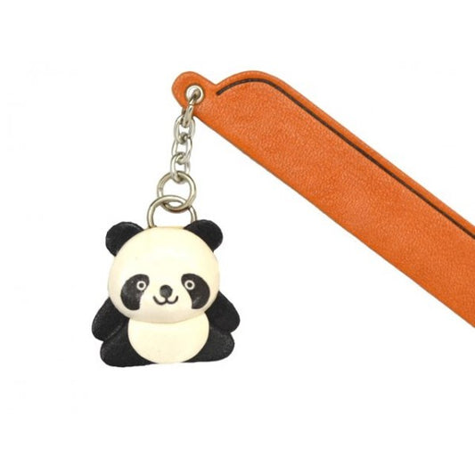 Panda Leather Charm Bookmarker