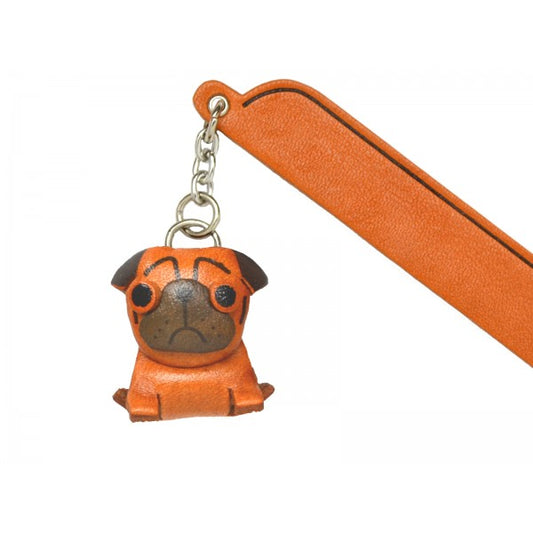 Pug Leather dog Charm Bookmarker