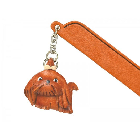 Shih tzu Leather dog Charm Bookmarker