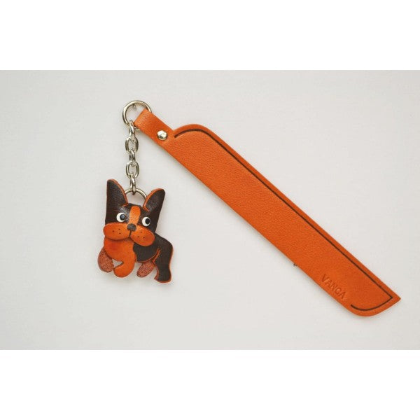 Boston terrirer Leather dog Charm Bookmarker