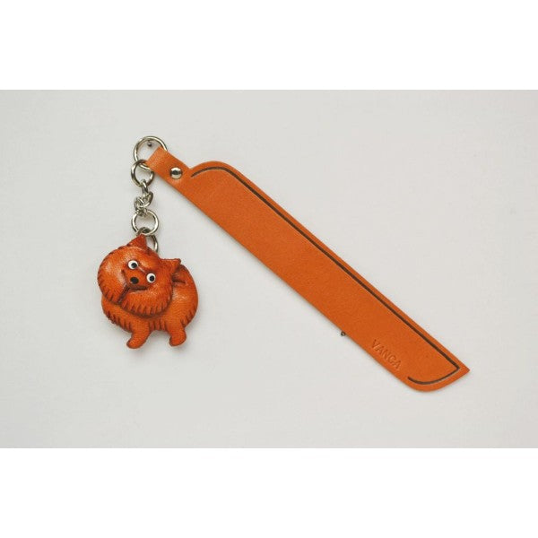 Japanese spitz Leather dog Charm Bookmarker