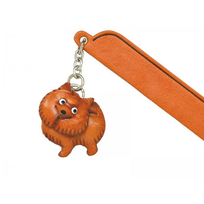 Japanese spitz Leather dog Charm Bookmarker