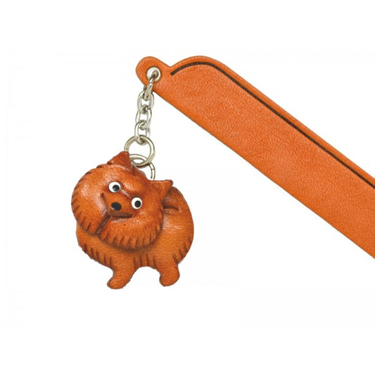 Japanese spitz Leather dog Charm Bookmarker