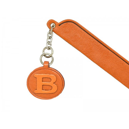 B Leather Alphabet Charm Bookmarker