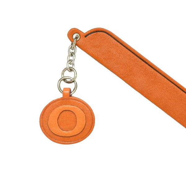 O Leather Alphabet Charm Bookmarker