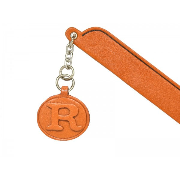 R Leather Alphabet Charm Bookmarker