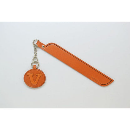 V Leather Alphabet Charm Bookmarker