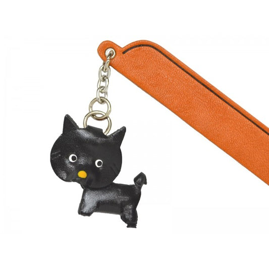 Shiba Black Leather dog Charm Bookmarker