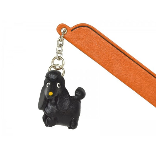 Poodle Black Leather dog Charm Bookmarker