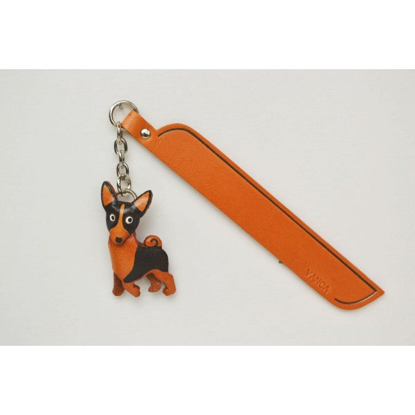 Basenji Leather dog Charm Bookmarker