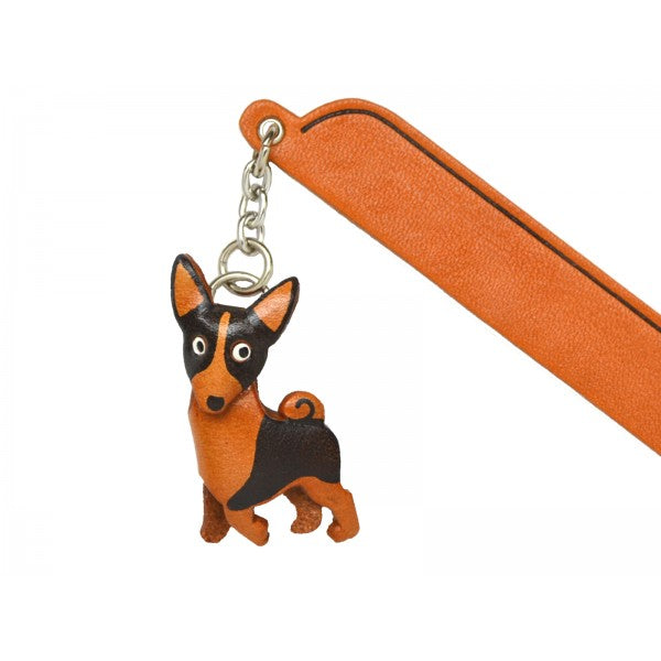 Basenji Leather dog Charm Bookmarker