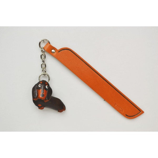 Dachs smooth B&T Leather dog Charm Bookmarker