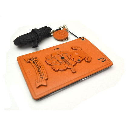 Dog with Guitar Leather Commuter Pass case/card Holders #26426