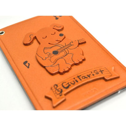 Dog with Guitar Leather Commuter Pass case/card Holders #26426