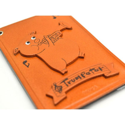 Pig with Trumpet Leather Commuter Pass/Passcard Holders