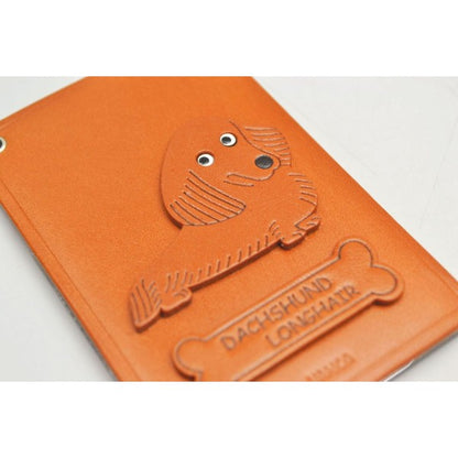 Dachshund Long Hair Leather Commuter Pass case/card Holders #26451