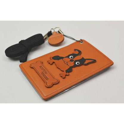 Boston Terrier Leather Commuter Pass/Passcard Holders