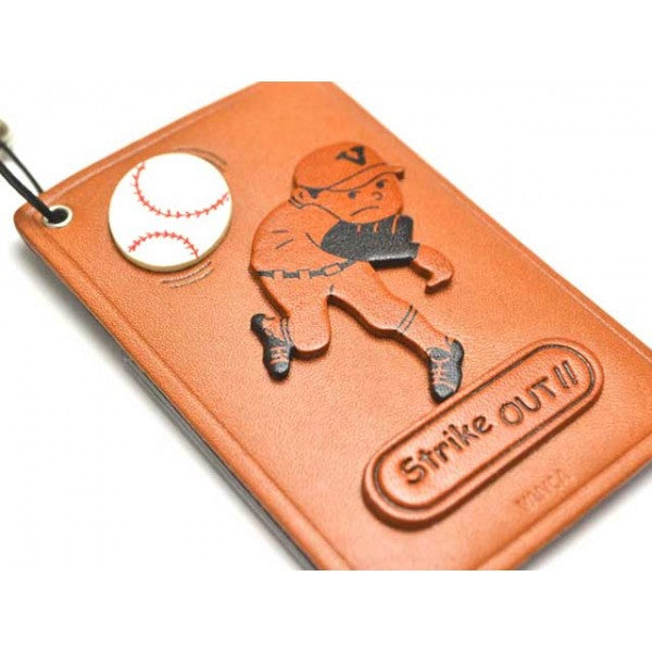 Pitcher Strike out Leather Commuter Pass case/card Holders