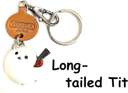Long tailed tits Leather Keychains Animal