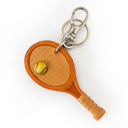 Tennis Racket Handmade Leather Sports/Bag Charm