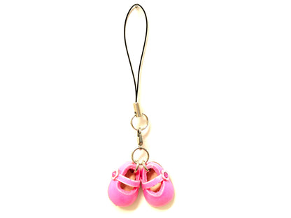 First Shoes Pink Leather Cellularphone Charm