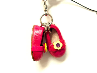 Red Shoes With Ribbon Leather Cellularphone Charm