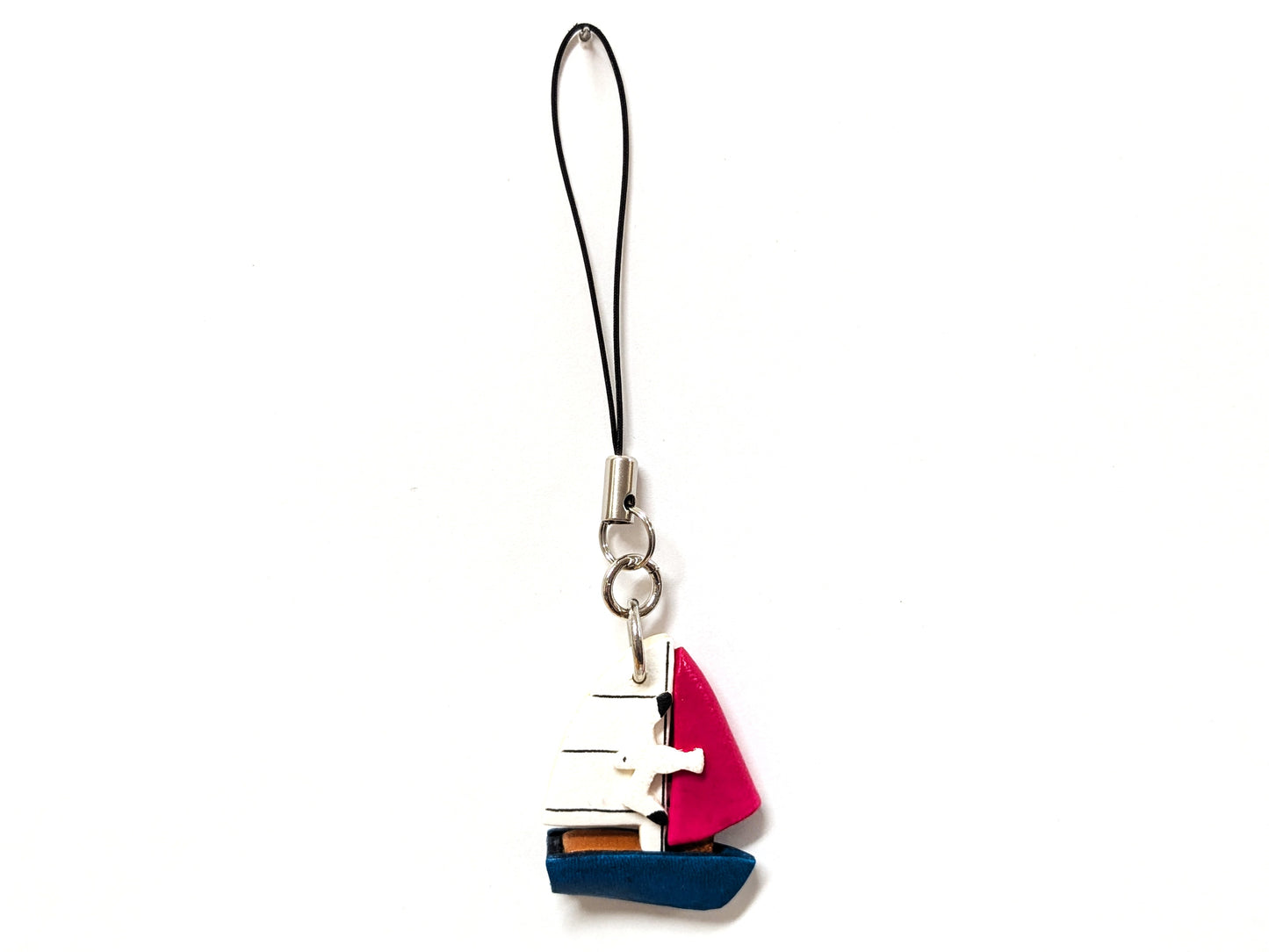 Sail Boat Leather Cellularphone Charm