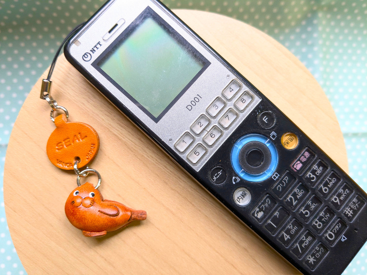 Seal Japanese Leather Cellularphone Charm Fish