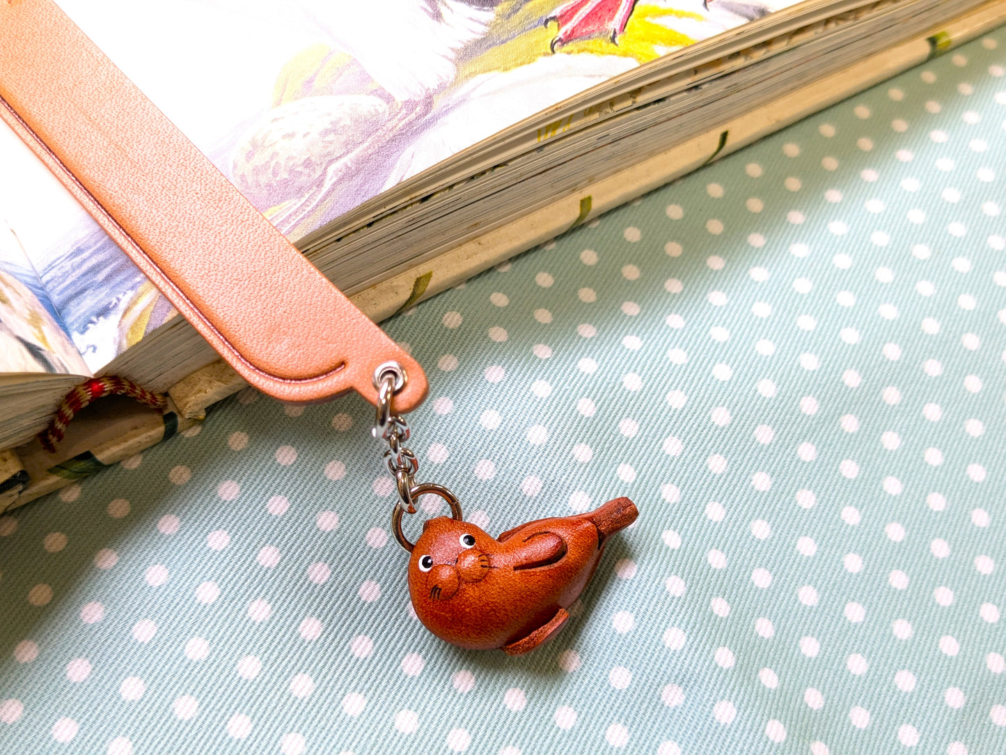 Seal Leather Charm Bookmarker