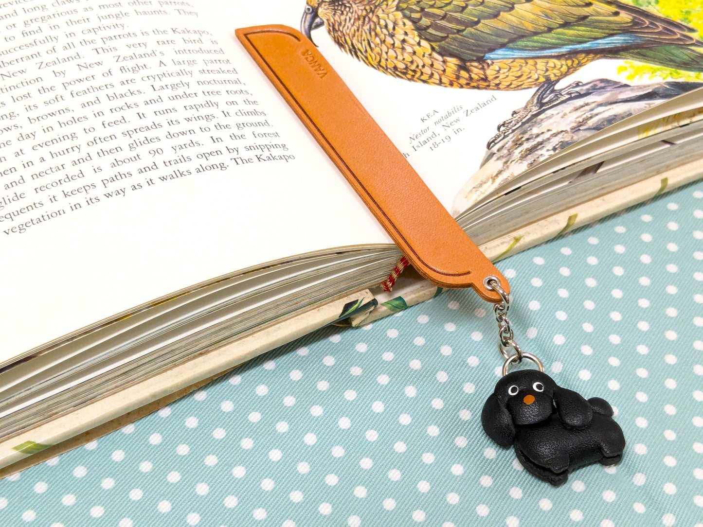 Toy poodle black Leather dog Charm Bookmarker