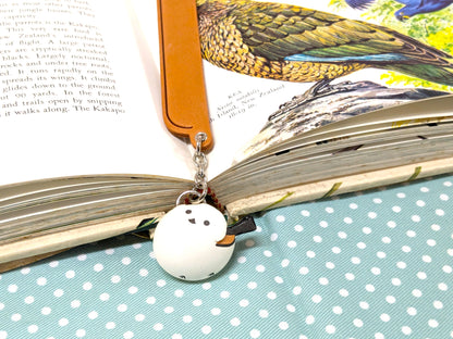 Long-tailed tit Leather Charm Bookmarker