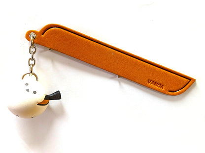 Long-tailed tit Leather Charm Bookmarker