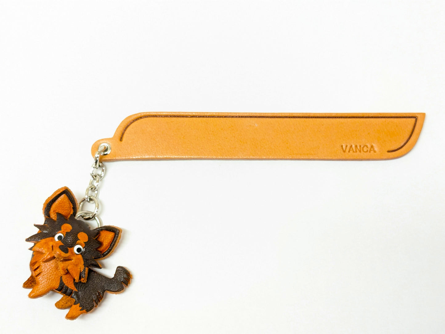 Chihuahua Long Haird/coat Black&Tan Leather dog Charm Bookmarker
