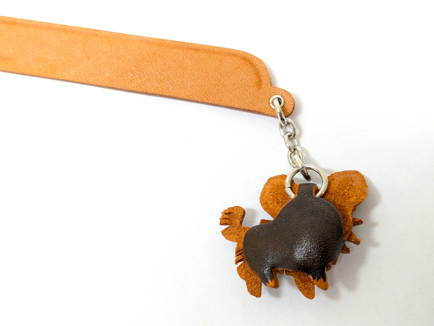 Chihuahua Long Haird/coat Black&Tan Leather dog Charm Bookmarker