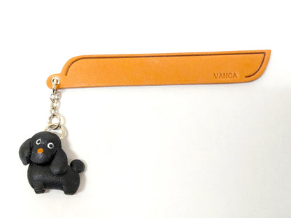 Toy poodle black Leather dog Charm Bookmarker