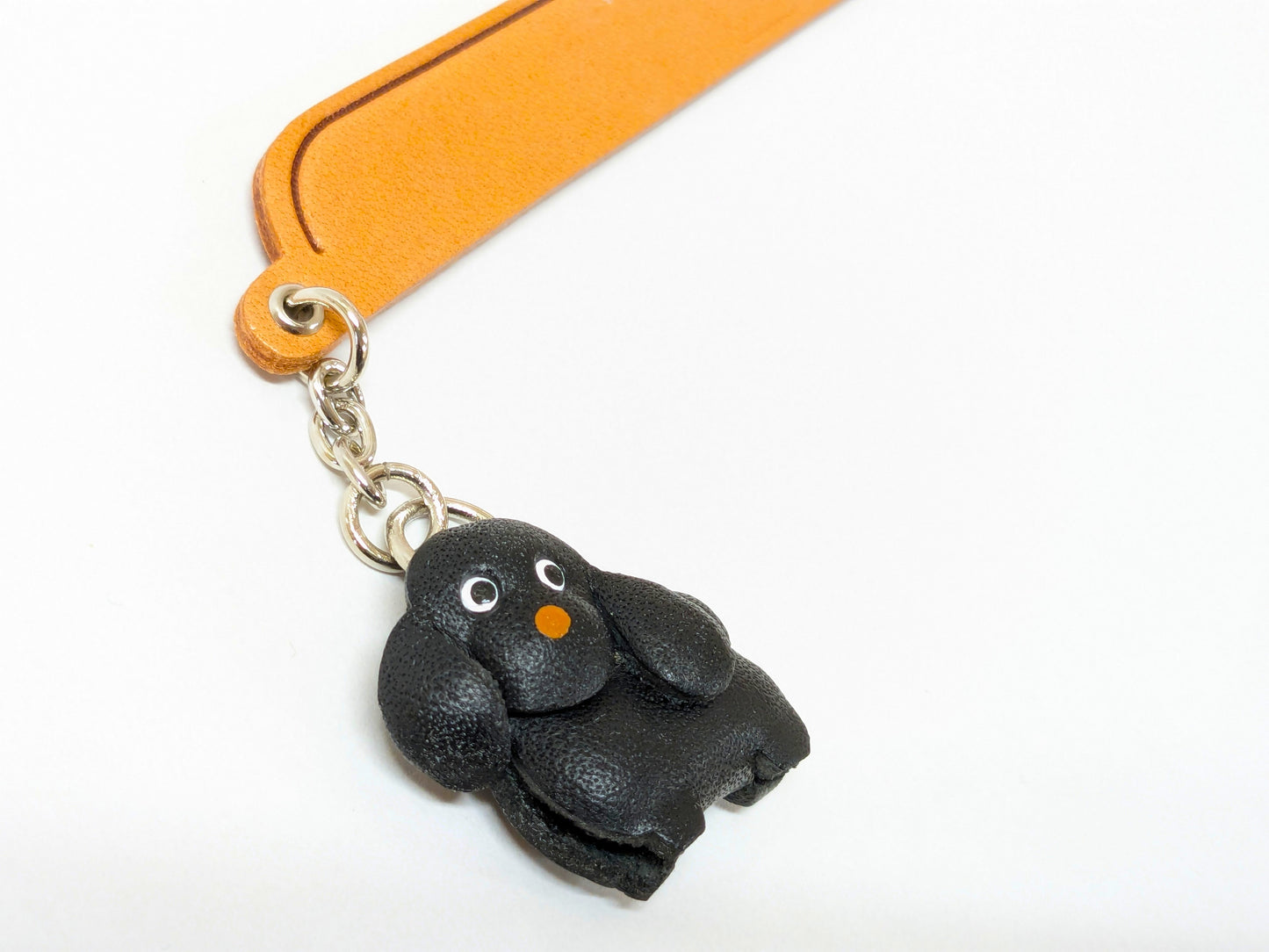 Toy poodle black Leather dog Charm Bookmarker