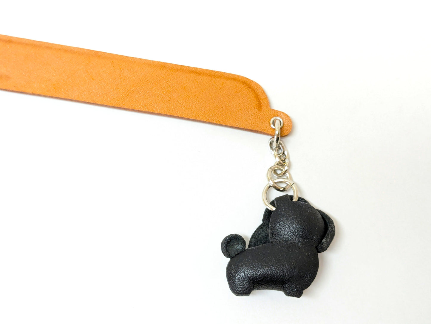 Toy poodle black Leather dog Charm Bookmarker