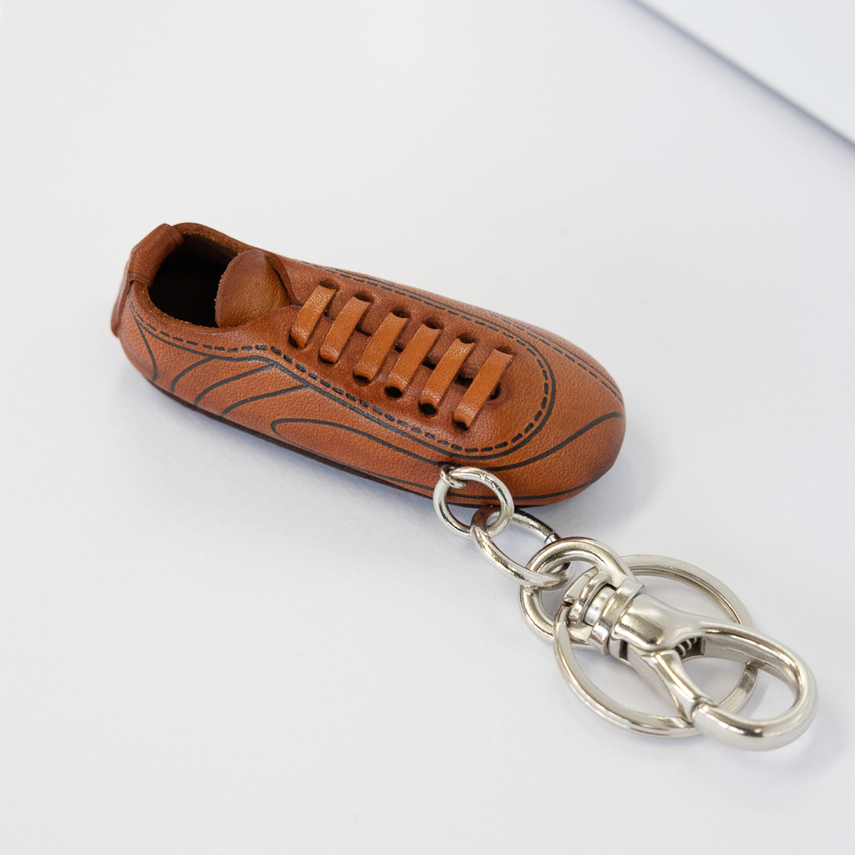 Soccer Shoe Handmade Leather Sports Keychain Bag Charm