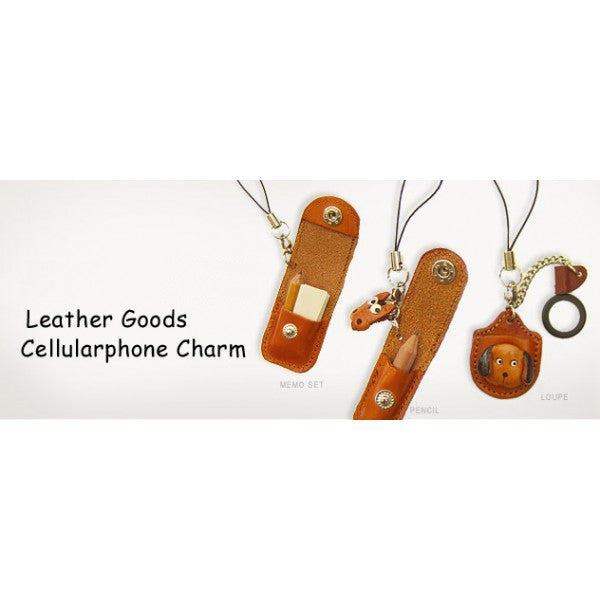 Frog Japanese Leather Cellularphone Charm Magnifying glass
