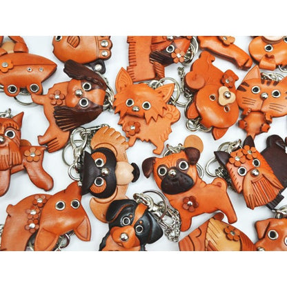 Pug Handmade Leather Dog/Bag Charm