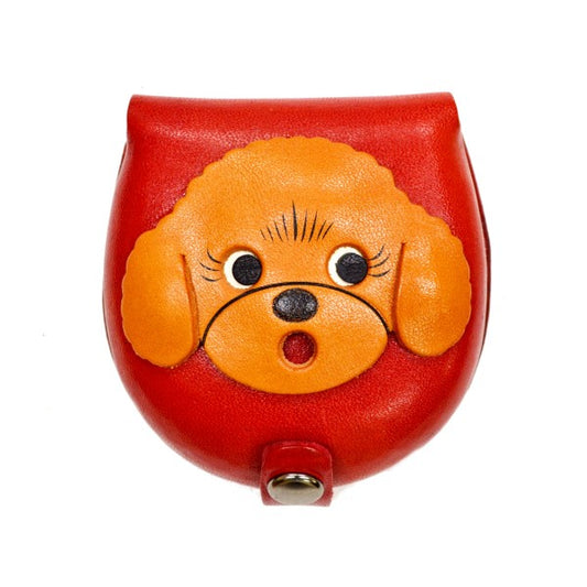 Toy poodle-red Handmade Genuine Leather Animal Color Coin case/Purse #26092-2