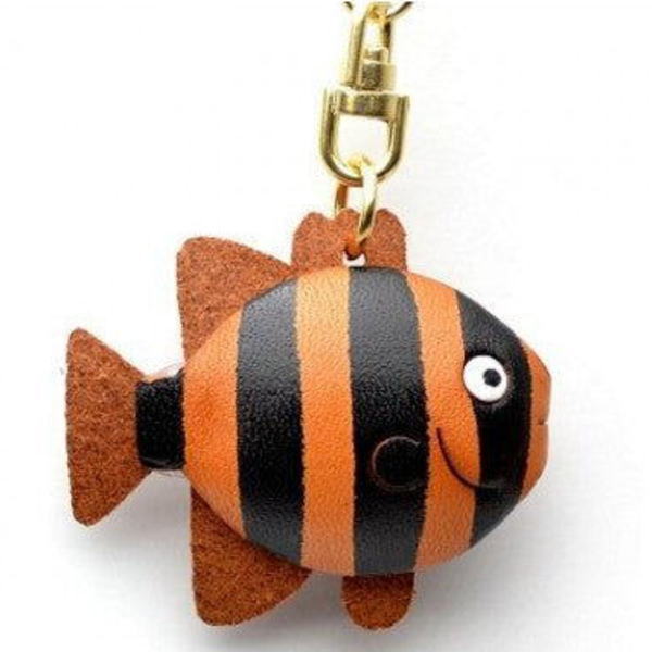 Stripde Fish Leather Keychain(L)