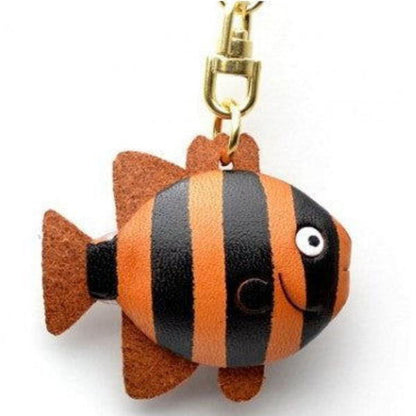 Stripde Fish Leather Keychain(L)